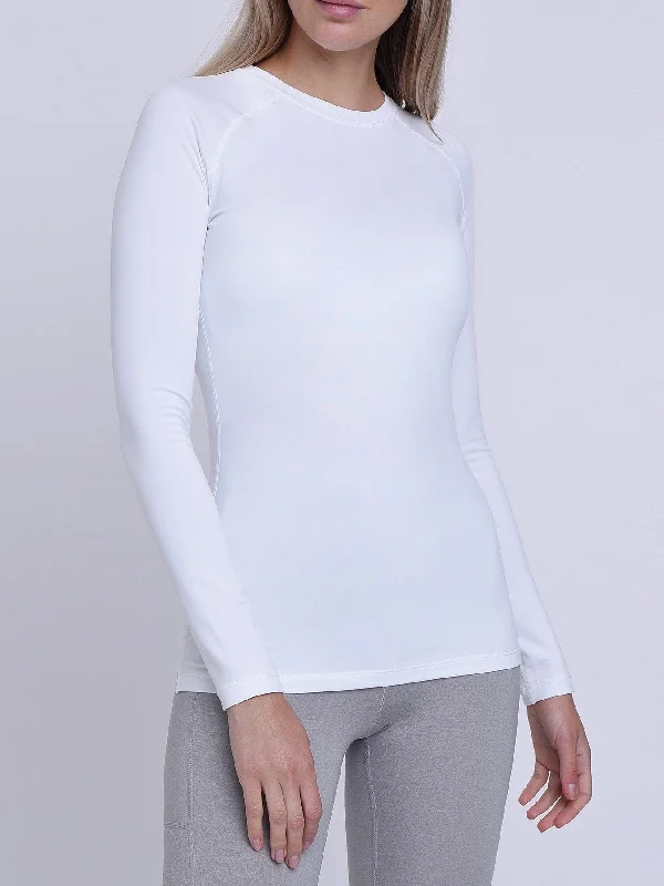 SuperThermal Long Sleeve Compression Base Layer Crew Neck Top for Women With Brushed Inner Fabric Modern Women's Apparel