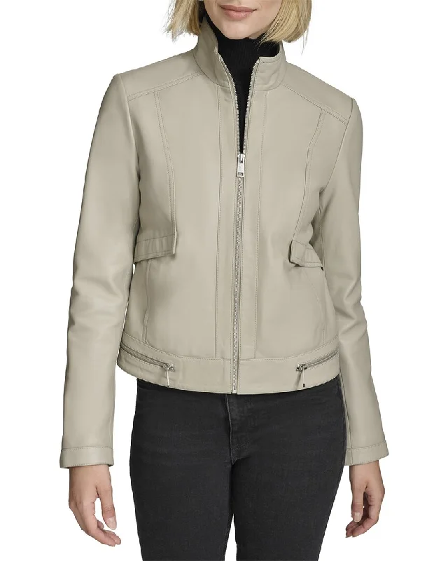 Andrew Marc Rowan Leather Coat Stylish Women's Outerwear Apparel