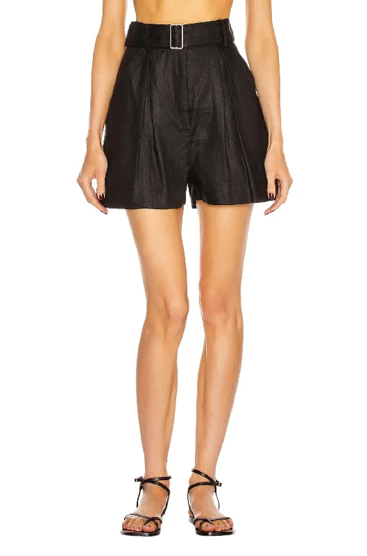 Pleated Short In Black Women's Evening Outfit