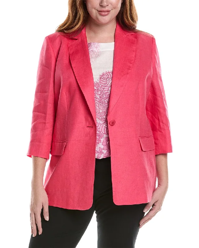 Marina Rinaldi Plus Caterina Linen Blazer Seasonal Women's Fashion Trends