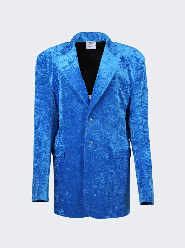 Boxy Single Breasted Velvet Tailored Jacket Women's Charming Outfit For Events