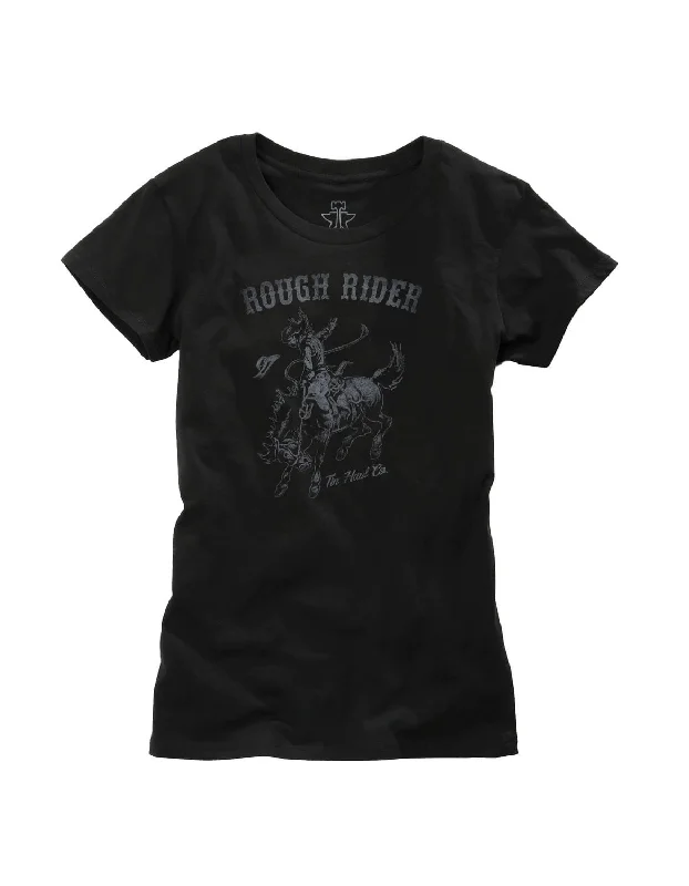 Tin Haul Womens Black 100% Cotton Rough Rider S/S T-Shirt Athleisure Wear