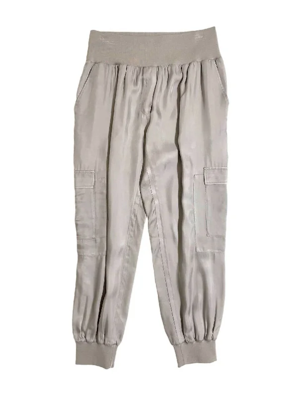 Women's Giles Cupro Jogger Pants In Gray Comfortable Women's Clothes