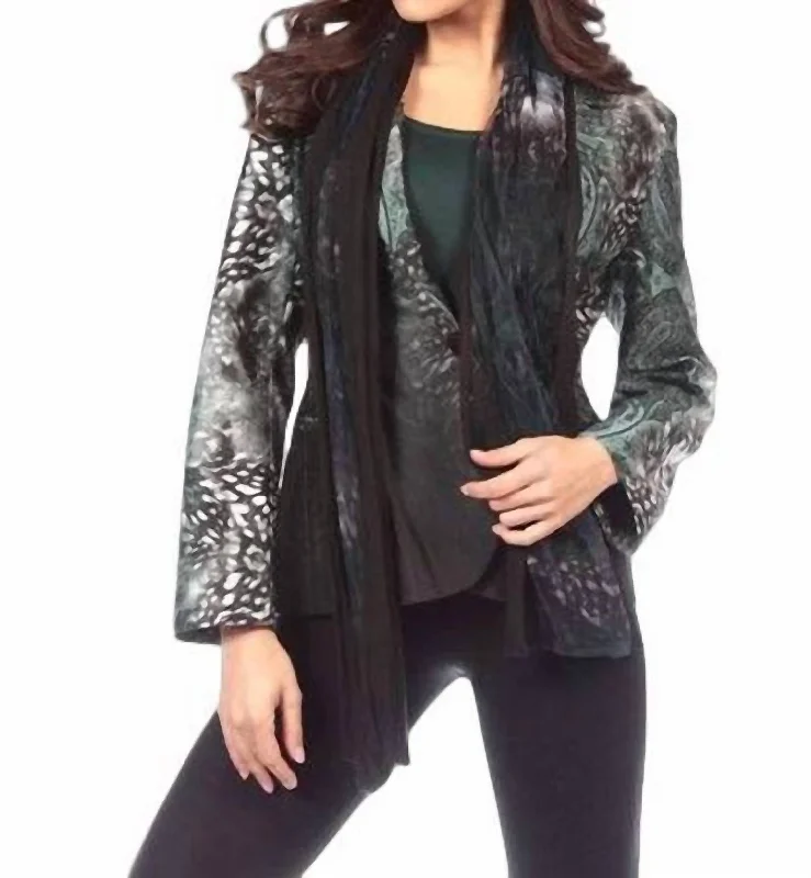 Paisley One-Button Blazer In Green Multi Women's Casual Dresses