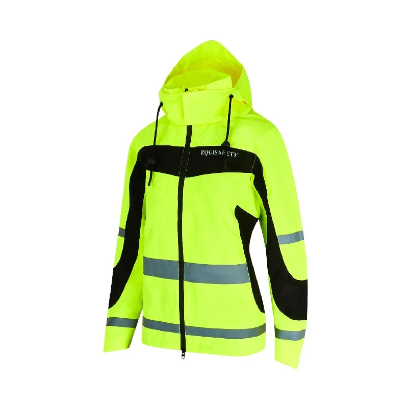 Equisafety Hi-Vis Lightweight Waterproof Jacket Women's Chic Outerwear Outfit