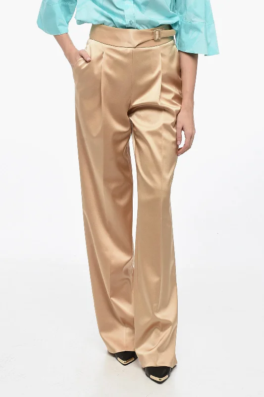 Ermanno Scervino Single-pleated Silk Satin Pants Flash Discount