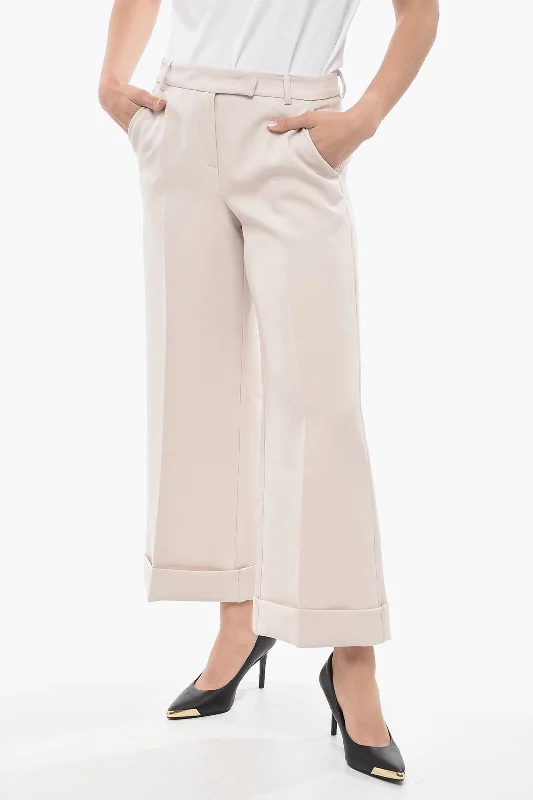 EDRA Cuffed Cropped Fit Pants Women's Work Outfit For The Office