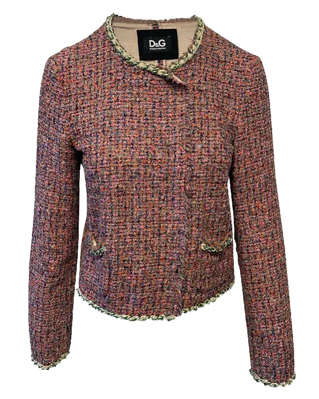 Dolce & Gabbana Evening Jacket in Pink Tweed Women's Formal Clothes