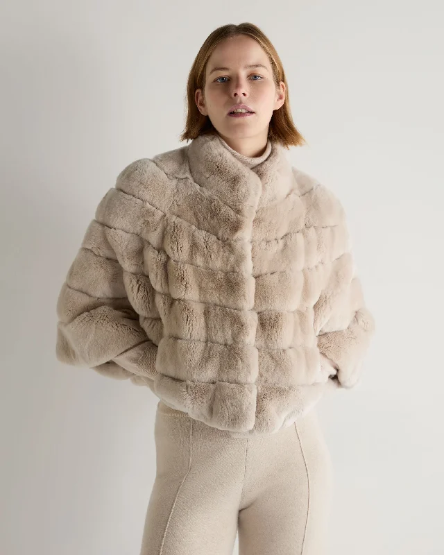 Women's Brittany Short Fur Jacket Snow Grey Women's Clothing Stores