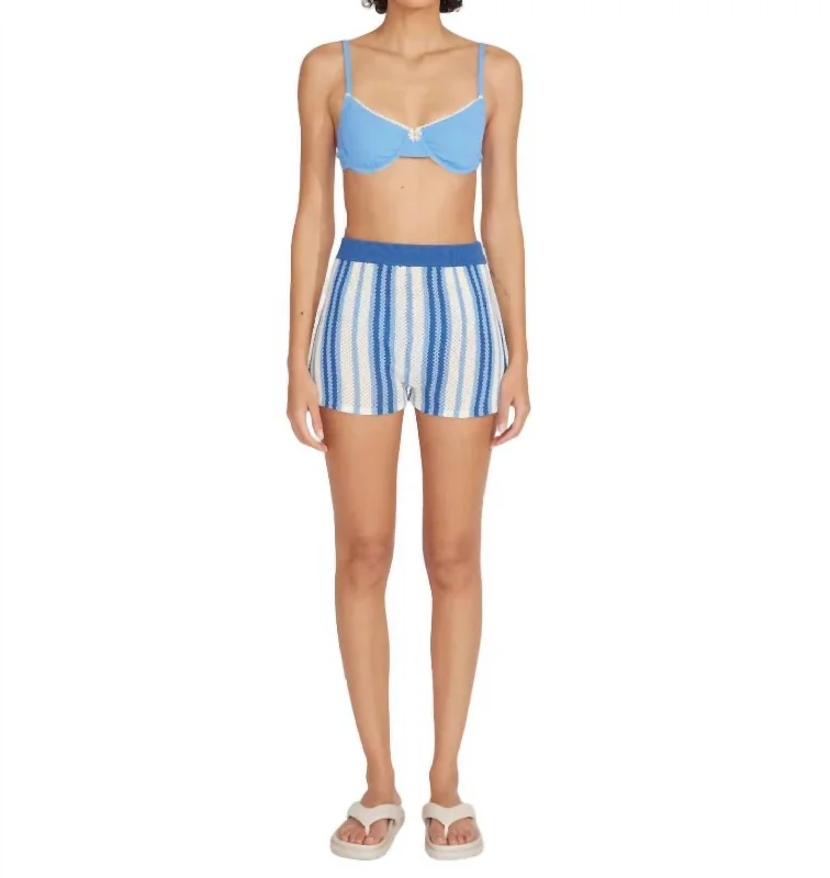 The Charlie Short In Marina Blue Stripe End of Season Sale