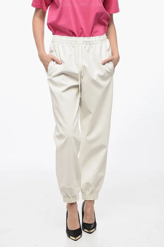 Stella McCartney SKIN FREE SKIN Eco-leather Sweatpants with Elastic Cuffs Timeless Women's Fashion Styles