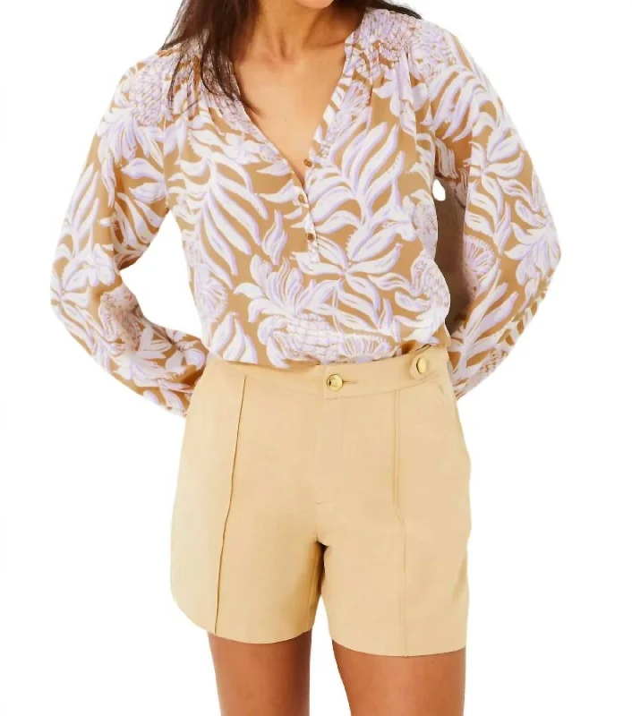 Deloria Linen Short In Sand Bar Women's Resort Garments