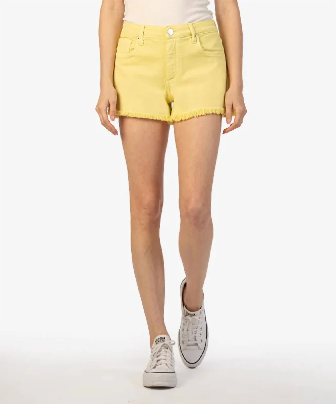 High Rise Short In Lemon Drop Women's High Street Fashion