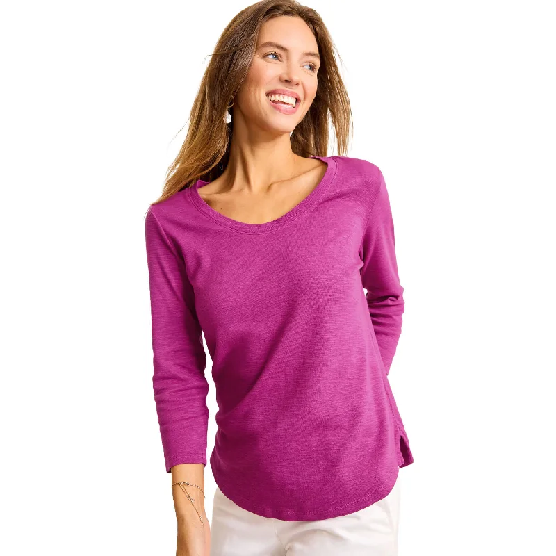 Tommy Bahama Women's Ashby Isles Rib 3/4 Sleeve Scoop T-Shirt - Island Sunset End of Season Sale