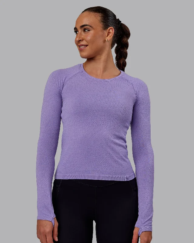 AeroFLX+ Seamless Long Sleeve Tee - Dahlia Purple Marl Women's Fashionable Clothing Sets