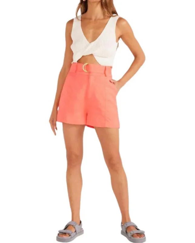 Lila Linen Shorts In Pink Modern Women's Wardrobe Essentials