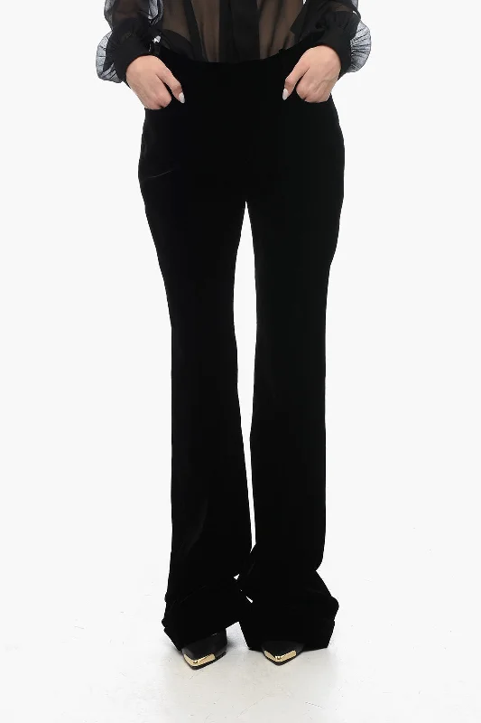 Saint Laurent Velvet Flared Pants Women's Elegant Formal Outfit