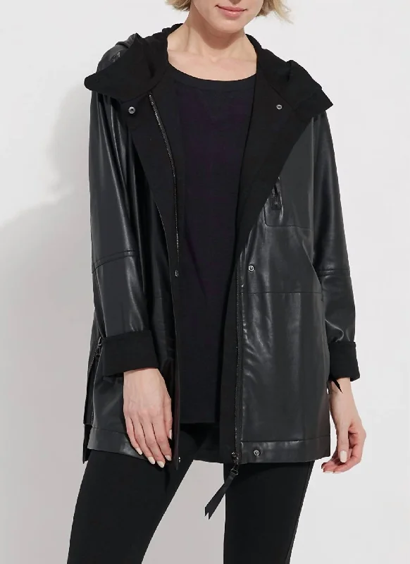 Celine Vegan Leather Jacket In Black Relaxed Fit Women's Fashion