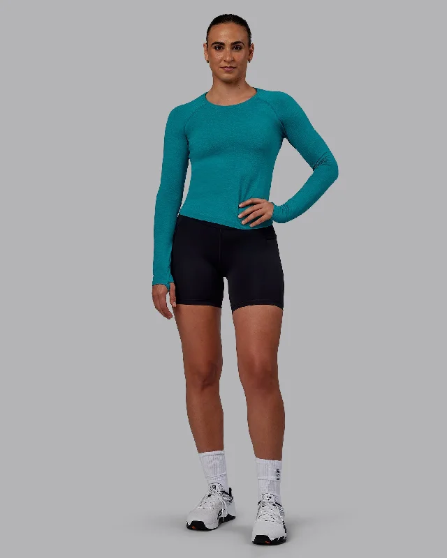 AeroFLX+ Seamless Long Sleeve Tee - Blue Bird Marl Women's Contemporary Clothing