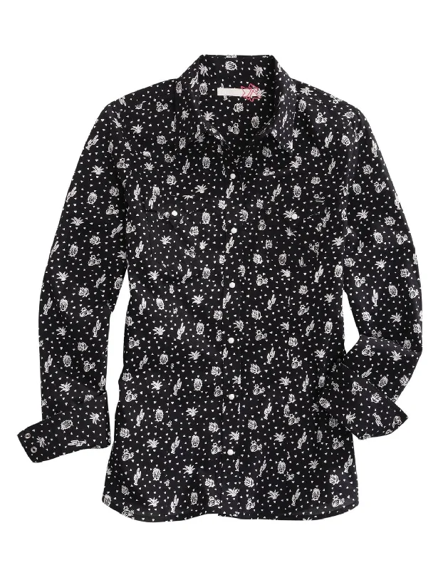 Tin Haul Womens Desert Night Black 100% Cotton L/S Shirt Trendy Women's Dresses Online