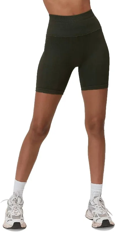 Amara Wide Rib Biker Shorts In Leaf Clothing For Women