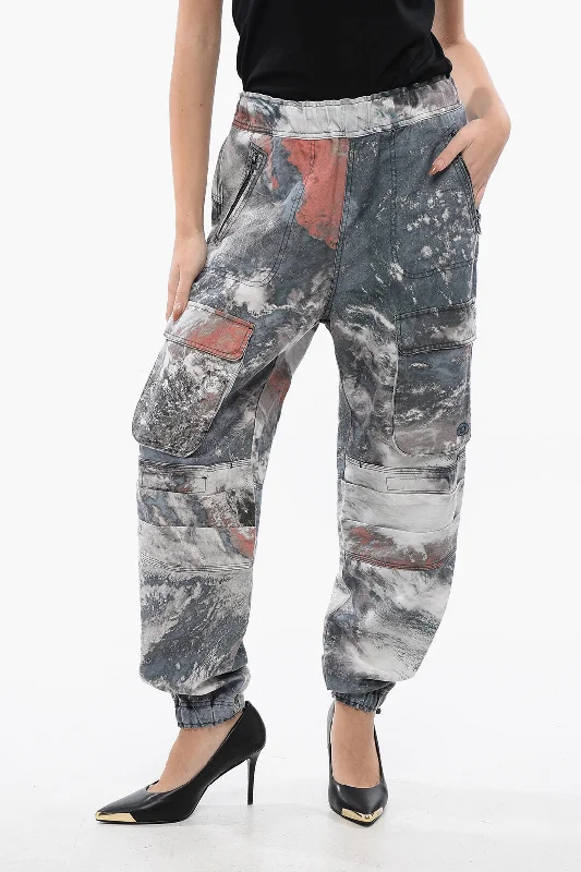 Diesel Red Tag Camouflage P-Mirt-Cmf Cargo Pants With Drawstring Wa Women's Occasion Wear Clothing