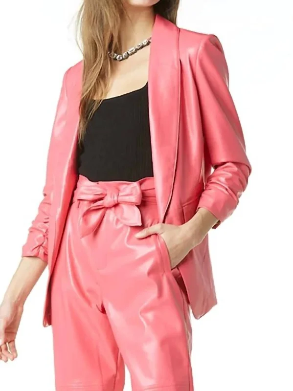 Kia Vegan Blazer In Azalea Pink Shop Ladies Clothes