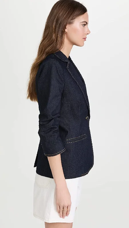 Cinq à Sept Women Khloe Single Button Denim Blazer Indigo Online Boutique Clothing