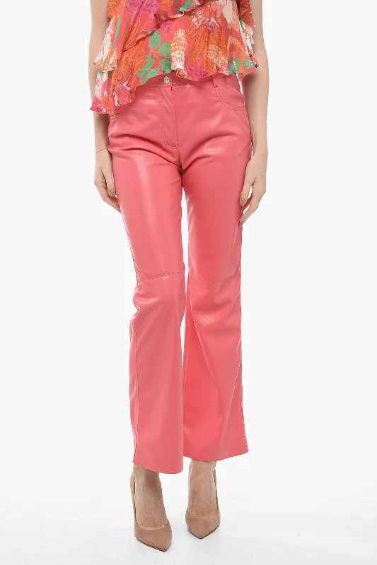 MSGM 5 Pocket Straight Fit Eco-leather Pants Timeless Women's Clothing