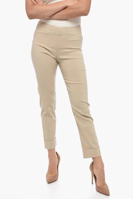 Avenue Montaigne Skinny FRANCO Pants with Turn-up Hems Edgy Fashion