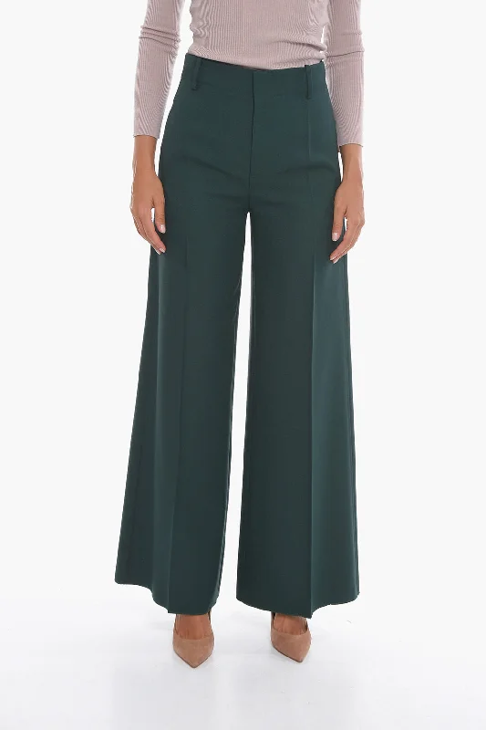 Super Blond Palazzo Trousers with Front-pleat Women's Evening Outfit