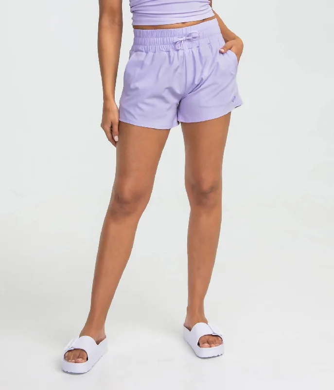 Lined Hybrid Shorts In Purple Rose Luxury Women's Clothes