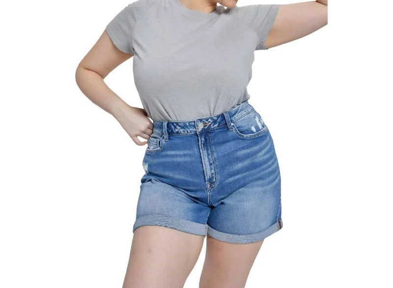 Super High Rise Mom Shorts In Medium Wash Comfortable Garments For Women