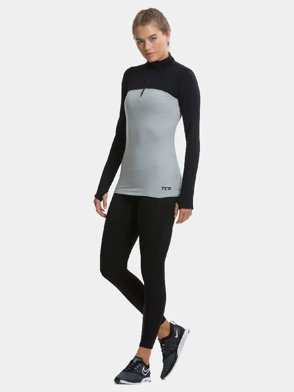 Fusion Half Zip Running Top For Women With Thumbholes & Back Zip Pocket Affordable Women's Clothes