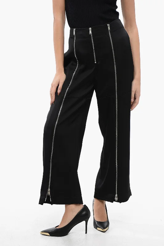 Jil Sander Cropped Wide-Leg Pants With Zipped Detailing Chic Women's Garments