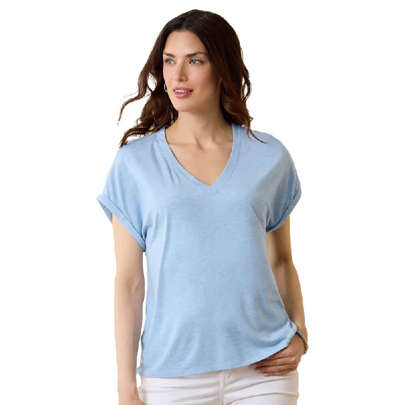 Tommy Bahama Women's Kauai Jersey V-Neck T-Shirt - Lt Sky Hthr Women's Functional Apparel For Outdoor Activities