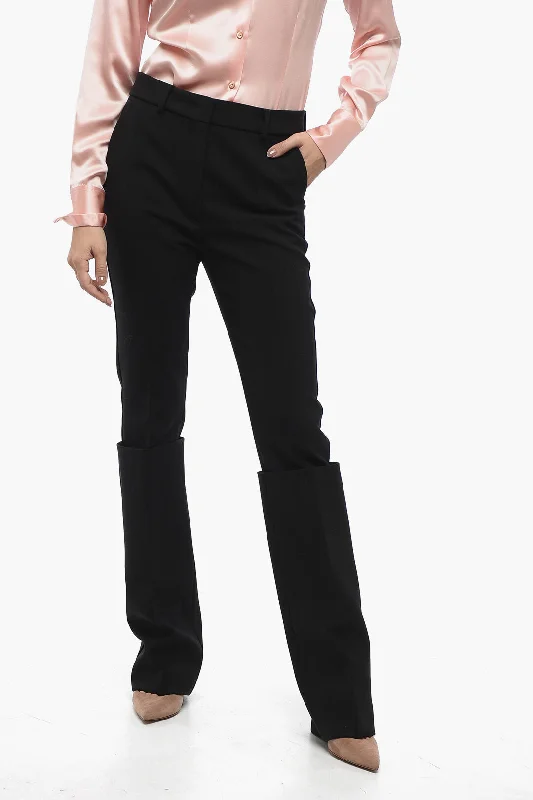 Sportmax Stretch Wool Holiday Pants With Turn-Up Detail Trendy Women's Fashion