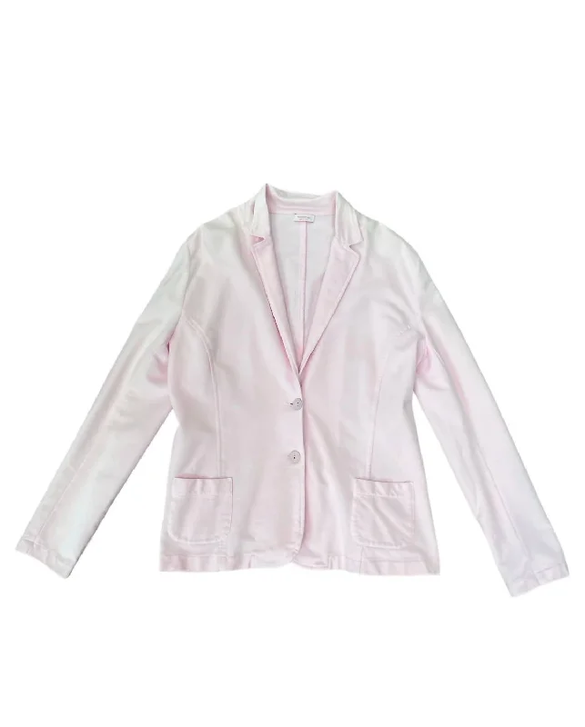 Women's Knit Peak Lapel Blazer In Pink Women's Timeless Attire