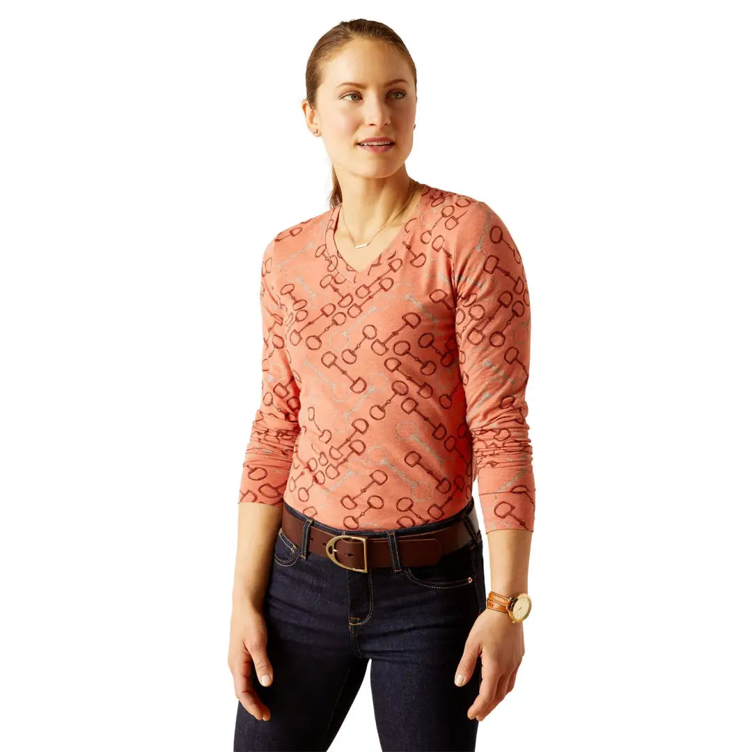 Ariat Burnt Brick Bit T-Shirt Women's Trendy Casual Clothes