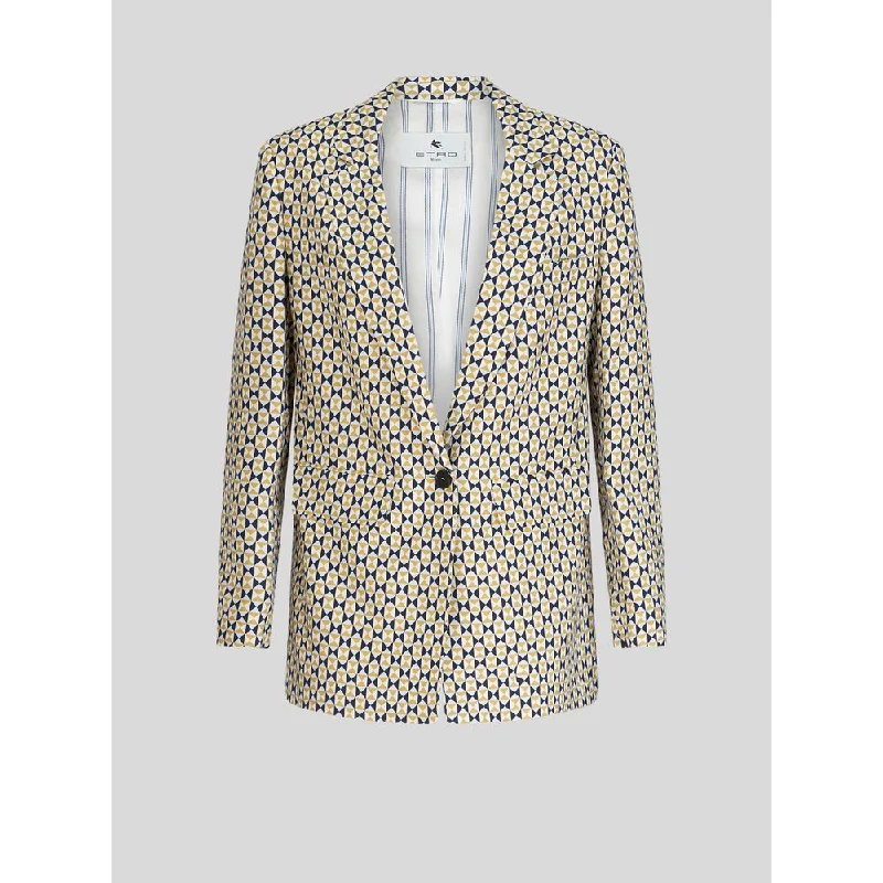 Tailored Jacket With Micro Geometric Patterns Limited Time Offer