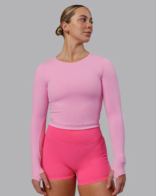 Staple Long Sleeve Cropped Tee - Bubblegum Women's Clothing For Outdoor Events