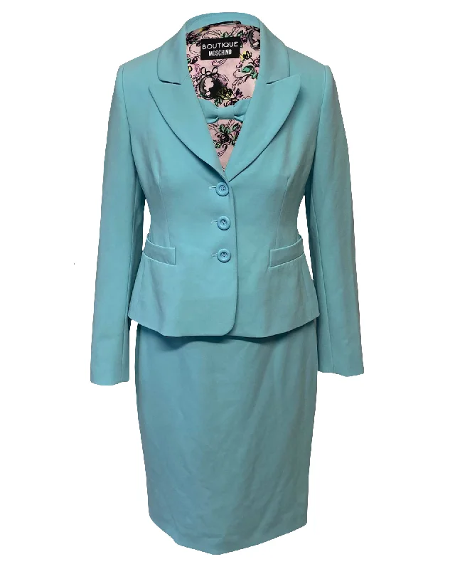 Boutique Moschino Dress and Blazer Set in Blue Triacetate Comfortable Women's Clothes