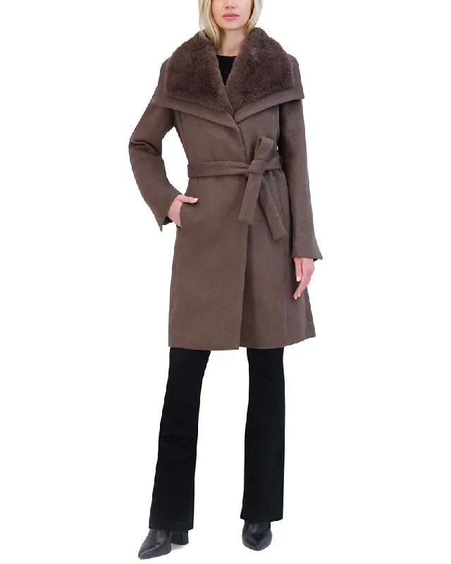 Tahari Wool-Blend Wrap Coat Women's Athleisure Apparel