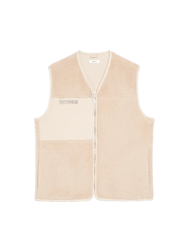 Womens Recycled Wool Fleece Gilet—sand Timeless Classics