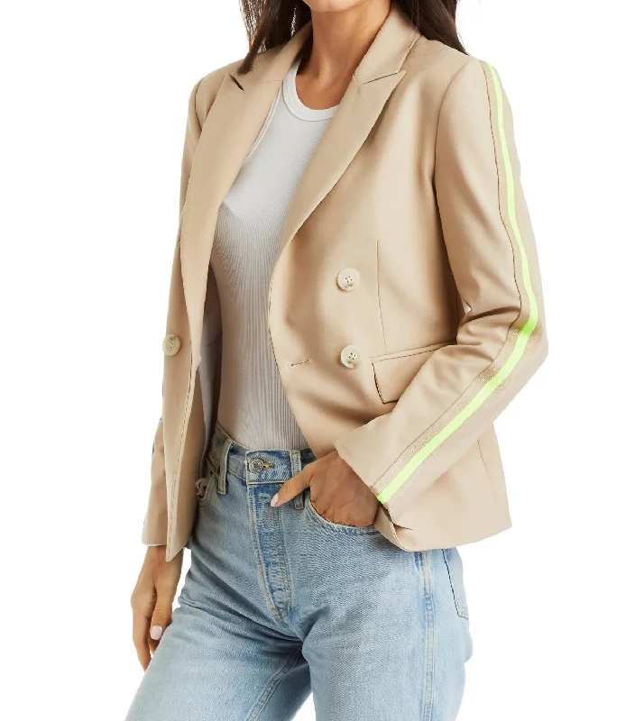 Tai Ribbon Blazer In Khaki Luxury Fashion