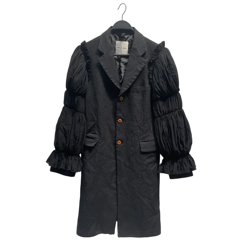 COMME des GARCONS/Coat/M/Polyester/BLK/AD2020 Ruffle Coat Jacket Sustainable Women's Clothing