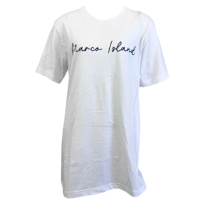 Island Trends Marco Island Crew Neck T-Shirt - White Women's Evening Apparel