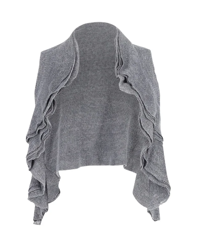 Theory Knit Waistcoat with Waterfall Effect in Grey Wool Women's Sporty Chic Clothes