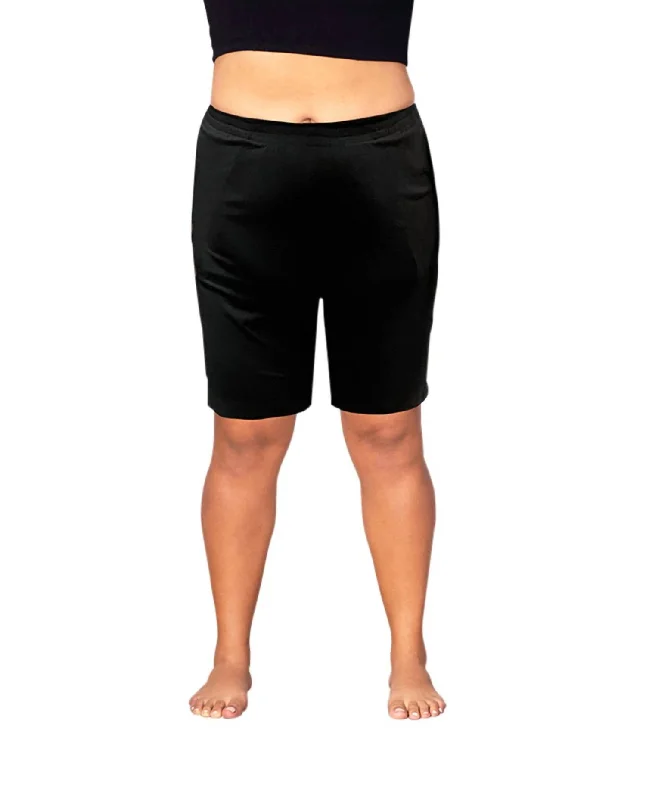 Cotton Jersey Shorts - Plus In Black Women's Sporty Chic Clothes