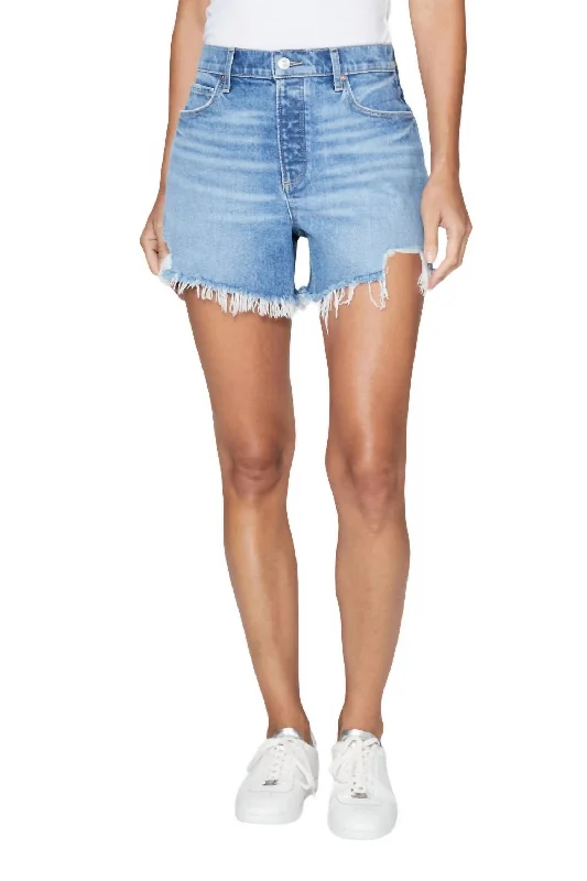 Asher Hi-Rise Buttonfly Shorts In Leela Destructed Online Boutique Stores